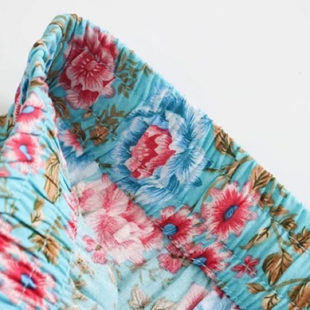 Blue Floral Bohemian Gypsy Long Skirt - Picture 9 of 10